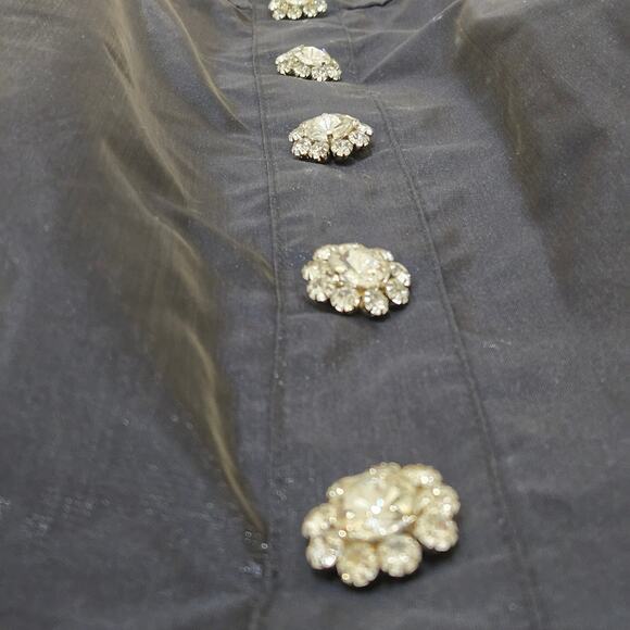 Danielle Bernstein Women’s Size 00 Puff Sleeve Satin Black Mini Dress MSRP $99 - Picture 7 of 14